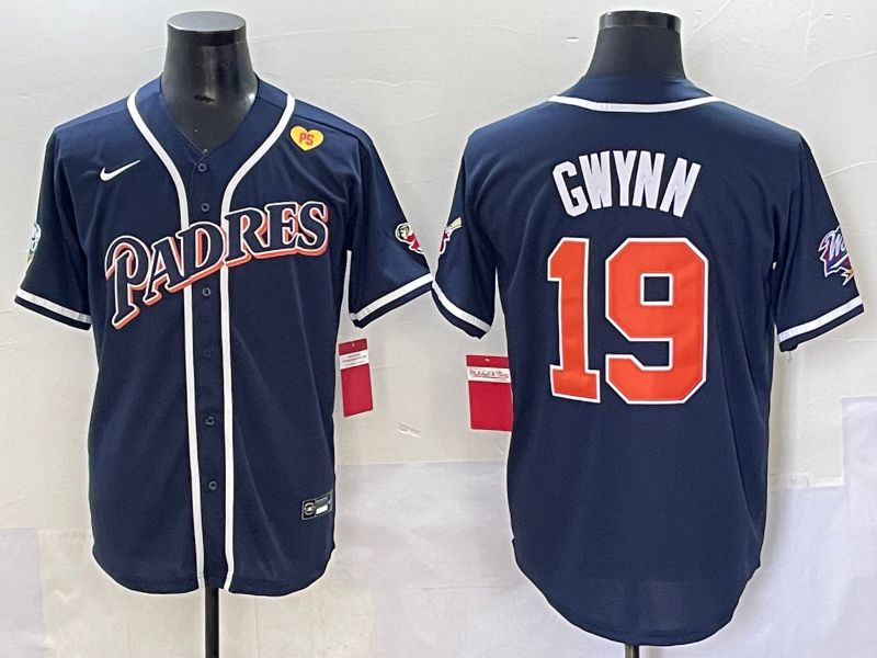Men 2025 San Diego Padres #19 Gwynn Blue Throwback Game Nike MLB Jersey style 65->san diego padres->MLB Jersey